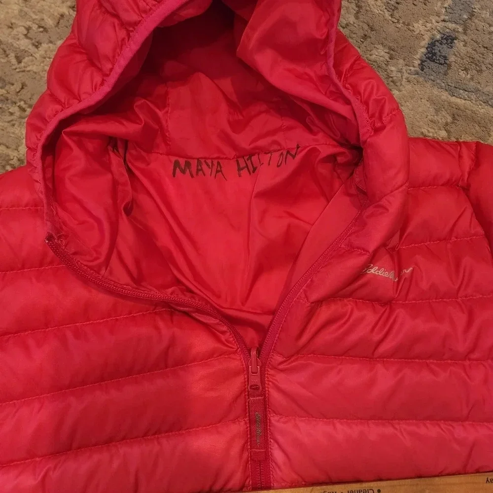 Eddie Bauer reversible down‎ coat.  Pink ombre.